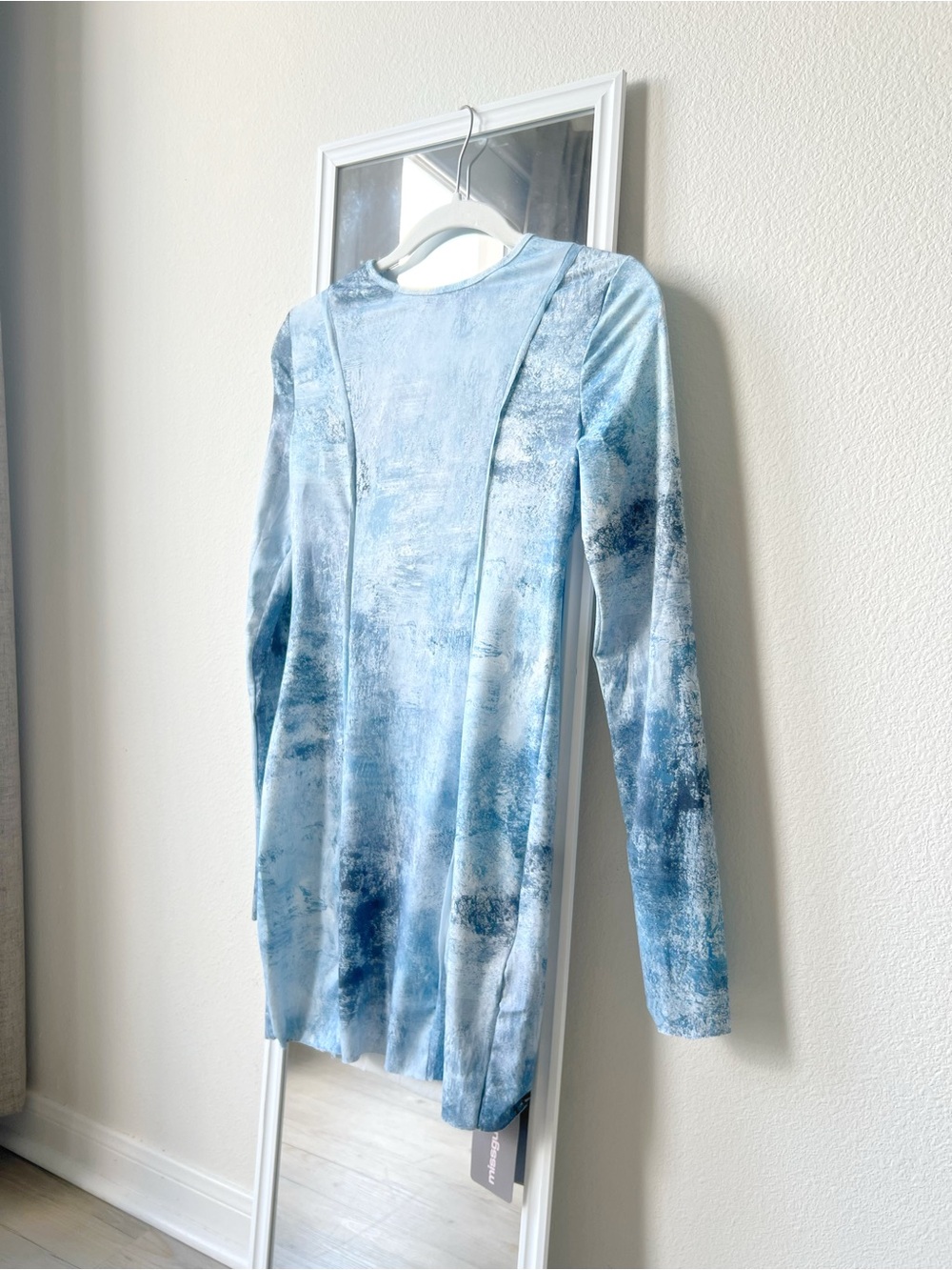 Missguided blue tie-dye watercolor mini dress